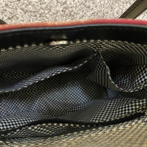 RED Bucket SANTA CLAUS (Father Christmas) BUCKET PURSE * Sequins & Bugle Beads - Picture 8 of 9